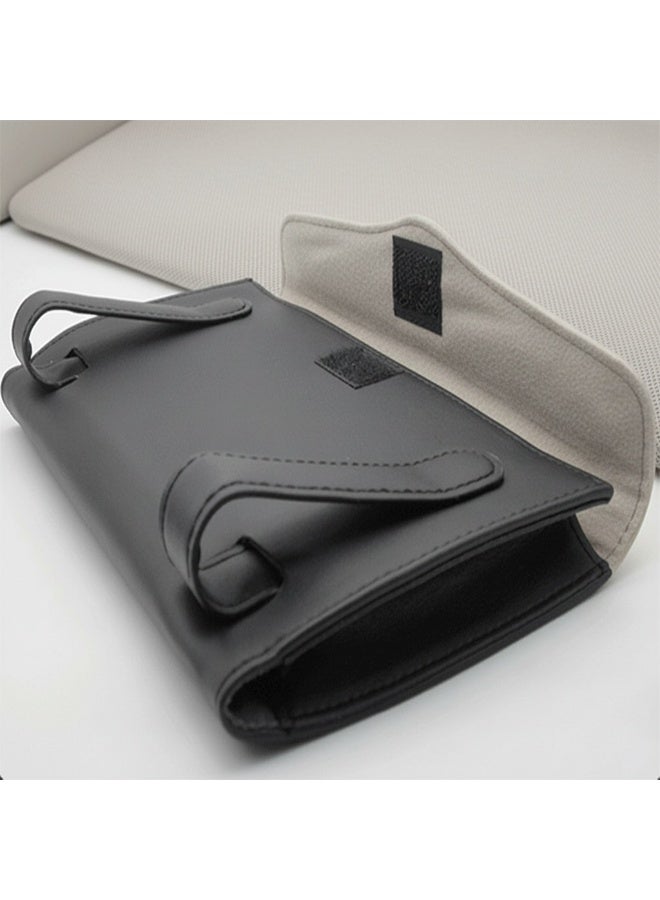 Dunekart PU Leather Car Tissue Box Cover, Premium Visor Backseat Napkin Holder Dispenser, Elegant Auto Interior Accessory Organizer - Black (1 Pc) - Image 2
